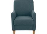 Sessel HOME AFFAIRE "Palmera, B: 70 cm", blau (blaugrau), B:70cm H:93cm T:75cm, 100% Polyester;Struktur (100% Polyester);Luxus-Microfaser in Lederoptik (100% Polyester), Sessel, Sessel, mit Federkern