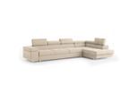 Masseno Ecksofa, Creme, Holz, 5-Sitzer, L-Form,L-Form, 346x202 cm, Wohnzimmer, Sofas & Couches, Wohnlandschaften, Ecksofas