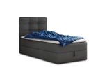 Sofnet Boxbett, Dunkelgrau, Textil, H3, Rechteckig, 100x200 cm, Schlafzimmer, Betten, Boxspringbetten