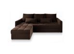 Masseno Ecksofa, Braun, Kunststoff, 3-Sitzer, L-Form,L-Form, 220x140 cm, Wohnzimmer, Sofas & Couches, Wohnlandschaften, Ecksofas