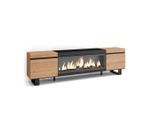 Skraut Home Lowboard,, Eiche, Mehrfarbig, Holzwerkstoff, Rechteckig,Rechteckig, 208x57x35 cm, Wohnzimmer, Wohnwände, Lowboards, Lowboards stehend