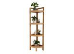 Relaxdays Eckregal, Hellbraun, Holz, Holzwerkstoff, 23x105.5x23 cm, Wohnzimmer, Regale, Eckregale