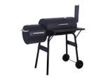 Livingandhome Holzkohlegrill, Schwarz, Metall, 53x114x115 cm, Grills & Outdoor-Küchen, Holzkohlegrills