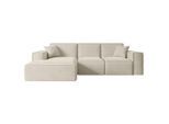Altdecor Ecksofa, Weiß, Kunststoff, 6-Sitzer, L-Form, Ottomane links, 266x165 cm, Wohnzimmer, Sofas & Couches, Wohnlandschaften, Ecksofas
