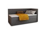 Sofnet Boxbett, Dunkelgrau, Textil, H3, Rechteckig, 100x200 cm, Schlafzimmer, Betten, Boxspringbetten
