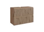Vicco Waschbeckenunterschrank, Eiche Artisan, Holzwerkstoff, 2 Schubladen, Rechteckig, 80x58x35 cm, Badezimmer, Badezimmerschränke, Waschbeckenunterschränke