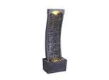 Teamson Home Gartenbrunnen, Schwarz, Kunststoff, Stein Optik, 22x98x34 cm, Gartenzubehör, Gartendeko