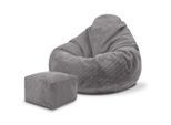 Dreamroots Sitzsack, Grau, Textil, 70x70x70 cm, Oeko-Tex® Standard 100, Wohnzimmer, Hocker, Sitzsäcke, XXL Sitzsäcke