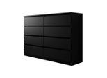 Mirjan24 Kommode, Schwarz, Holzwerkstoff, 8 Schubladen, 138x100x40 cm, Wohnzimmer, Kommoden & Sideboards, Kommoden