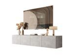 Lookway Hängeschrank, Grau, Holzwerkstoff, Uni, Rechteckig, 200x36x40 cm, Wohnzimmer, Wohnwände, Lowboards, Lowboards stehend