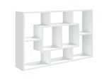 vidaXL Wandregal, Weiß, Holz, 8 Fächer, 85x52.5x16 cm, Wohnzimmer, Regale, Wandregale