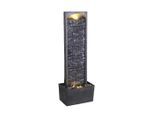 Teamson Home Gartenbrunnen, Schwarz, Kunststoff, Stein Optik, 22x98x34 cm, Gartenzubehör, Gartendeko