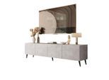 Lookway Tv-Schrank, Grau, Metall, Uni, Rechteckig, 200x49x40 cm, Wohnzimmer, Wohnwände, Lowboards, Lowboards stehend