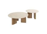 Hoyz Collection Couchtisch, Beige, Keramik, 76x30x76 cm, CE, Wohnzimmer, Wohnzimmertische, Couchtische