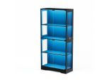 Komhtom Vitrine, Schwarz, Holzwerkstoff, Mode, 35x165x80 cm, Wohnzimmer, Wohnwände, Vitrinenschränke