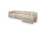 Masseno Ecksofa, Creme, Kunststoff, 5-Sitzer, L-Form,L-Form, 347x148 cm, Wohnzimmer, Sofas & Couches, Wohnlandschaften, Ecksofas