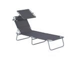 Outsunny Sonnenliege, Grau, Metall, 58x36x187 cm, Gartenmöbel, Gartenliegen