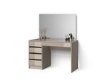 Livinity® Schminktisch, Greige, Holzwerkstoff, 5 Fächer, 5 Schubladen, Rechteckig, 120x75x55 cm, Schlafzimmer, Schminktische