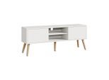 [en.casa] Lowboard, Weiß, Holz, 120x46.5x29.5 cm, Wohnzimmer, Wohnwände, Lowboards, Lowboards stehend