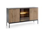 Graingold Kommode, Eiche Wotan, Metall, 6 Fächer, Rechteckig,Rechteckig, 154x83x39 cm, Wohnzimmer, Kommoden & Sideboards, Kommoden