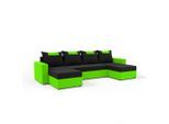Fedve Wohnlandschaft, Grün, Textil, L-Form, 298x85x207 cm, Wohnzimmer, Sofas & Couches, Wohnlandschaften, Wohnlandschaft U-Form