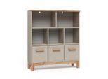 VitaliSpa Kinderregal, Kaschmir, Eiche Artisan, Holzwerkstoff, 8 Fächer, Rechteckig, 98.4x113.4x32.6 cm, Kinderzimmer & Jugendzimmer, Kindermöbel, Kinderregale