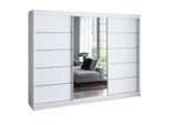 A&J MöbelLand Schwebetürenschrank, Weiß, Holzwerkstoff, 200x215x59.5 cm, Schlafzimmer, Kleiderschränke, Schwebetürenschränke