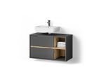 Livinity® Waschbeckenunterschrank, Anthrazit, Holzwerkstoff, 5 Fächer, 2 Schubladen, Rechteckig, 100x60x45.5 cm, Badezimmer, Badezimmerschränke, Waschbeckenunterschränke