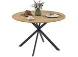 Homcom Runder, Eiche, Metall, 120x75x120 cm, Esszimmer, Tische, Esstische