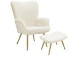 tectake Sessel, Creme, Gold, Kunststoff, 72x100.5x76 cm, Wohnzimmer, Sessel