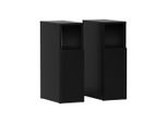 Vicco Nachttisch, Schwarz, Holzwerkstoff, 2 Fächer, Rechteckig, 20x59.5x35 cm, Schlafzimmer, Nachttische