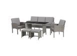 Svita Sitzgruppe, Grau, Kunststoff, 7-Sitzer, Loungemöbel, Gartenlounge-Sets