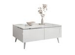 Lookway Couchtisch, Weiß Hochglanz, Metall, Uni, Rechteckig,Rechteckig, rund, 90x41x60 cm, Wohnzimmer, Wohnzimmertische, Couchtische