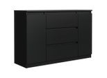Mobelsta Kommode, Schwarz, Holzwerkstoff, Teilmassiv,Strukturbuche, 2 Schubladen, 120x78.5x39 cm, Wohnzimmer, Kommoden & Sideboards, Kommoden