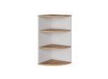Vicco Eckregal, Weiß, Honigeiche, Holzwerkstoff, 4 Fächer, Formgebogen, 30x60x30 cm, Wohnzimmer, Regale, Eckregale