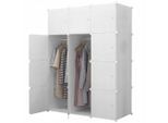 Muvu Kleiderschrank, Weiß, Kunststoff, 111x147x47 cm, Schlafzimmer, Kleiderschränke