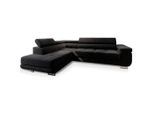 Masseno Ecksofa, Schwarz, Holzwerkstoff, 5-Sitzer, L-Form,L-Form, 275x202 cm, Wohnzimmer, Sofas & Couches, Wohnlandschaften, Ecksofas