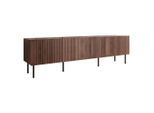 Mirjan24 Tv-Element, Braun, Metall, Holz Optik, Rechteckig,Rechteckig, 201x58x40 cm, Wohnzimmer, Wohnwände, Lowboards, Lowboards stehend