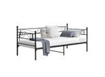 [en.casa] Tagesbett, Schwarz, Metall, 90x200 cm, Schlafzimmer, Betten, Metallbetten