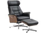 Homcom Relaxsessel, Schwarz, Metall, Echtholz,Eukalyptusholz, Füllung: Schaumstoff, 84x108x80 cm, Wohnzimmer, Sessel, Relaxsessel