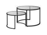 Homcom Couchtisch, Schwarz, Metall, Rund, rund, 70x47.5x70 cm, Wohnzimmer, Wohnzimmertische, Couchtische