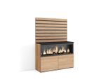 Skraut Home Sideboard, Eiche, Holzwerkstoff, Rechteckig,Rechteckig, 107x145x35 cm, Wohnzimmer, Kommoden & Sideboards, Sideboards