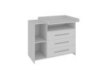 Vicco Wickelkommode, Weiß, Holzwerkstoff, 1 Fächer, 3 Schubladen, 110x93.5x53 cm, Babymöbel, Wickelkommoden & Zubehör, Wickelkommoden