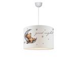 lux.pro Kinderhängeleuchte, Grau, Braun, Textil, Tiere, Rund, 28x70x28 cm, Lampen & Leuchten, Innenbeleuchtung, Kinderzimmerlampen