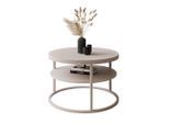 Lookway Couchtisch, Beige, Holzwerkstoff, Rund, 60x42x60 cm, Wohnzimmer, Wohnzimmertische, Couchtische