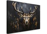 Feeby Leinwandbild, Gold, Textil, Tiere, Rechteckig, 120x80 cm, Bilder und Zubehör, Wandbilder, Leinwandbilder