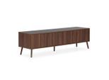 VS Venta-stock Tv-Element, Walnuss, Holzwerkstoff, Rechteckig, 160x45x40 cm, Wohnzimmer, Wohnwände, Lowboards, Lowboards stehend