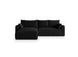 Masseno Ecksofa, Schwarz, Holz, 3-Sitzer, L-Form,L-Form, 265x178 cm, Wohnzimmer, Sofas & Couches, Wohnlandschaften, Ecksofas