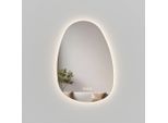 Emke Badspiegel, Transparent, Glas, Oval, 45x65x2.5 cm, Badezimmer, Badezimmerspiegel, Badspiegel