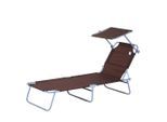 Outsunny Sonnenliege, Braun, Metall, 58x36x187 cm, Gartenmöbel, Gartenliegen